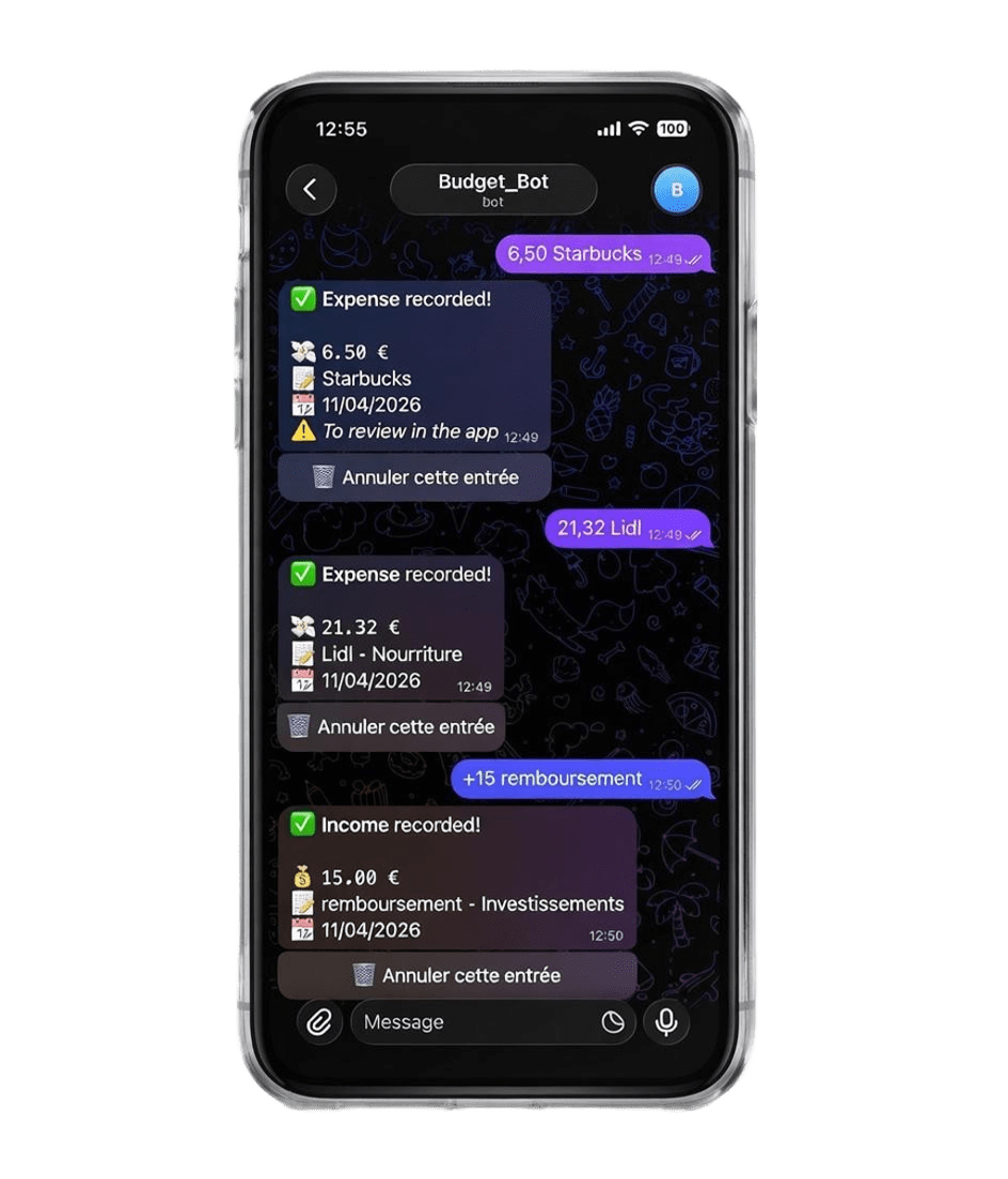 Kontly Bot Telegram sur iPhone